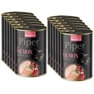 Mokra karma dla kotów - DOLINA NOTECI Piper dla kota z łososiem 12x400g - miniaturka - grafika 1