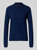 Swetry damskie - Kardigan z kołnierzykiem polo i listwą guzikową - miniaturka - grafika 1