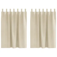 Zasłony - Zasłony vidaXL Kremowe Poliester 140 x 140 cm Stylowy Design Zasłony - miniaturka - grafika 1