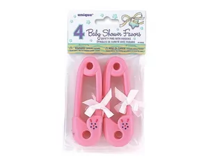 Plastikowe Agrafki różowe - 2 szt - Baby shower i roczek - miniaturka - grafika 1