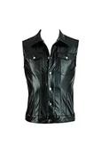 Garnitury - Svenjoyment Męska kamizelka z imitacji skóry M - miniaturka - grafika 1
