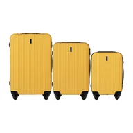 Walizki - Zestaw walizek Wings Egret, 3 szt., żółte - miniaturka - grafika 1
