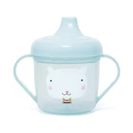 Kubki dla dzieci - Petit Monkey Petit Monkey - transparentny kubek treningowy z ustnikiem Miś i Krople - miniaturka - grafika 1