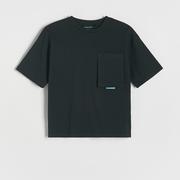 Koszulki dla chłopców - Reserved - T-shirt oversize z nadrukiem - Czarny - miniaturka - grafika 1