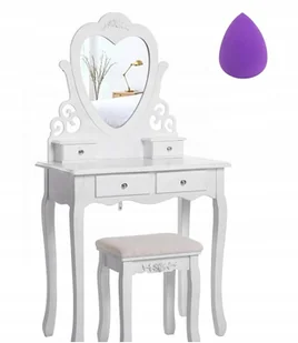 Toaletka kosmetyczna Biała Serce dla Dzieci Matowa 69x138x40 cm - Toaletki - miniaturka - grafika 1