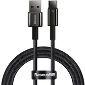 Kable USB - Baseus Tungsten Gold kabel USB-A - USB-C 480Mb/s 100W 1m czarny CAWJ000001 - miniaturka - grafika 1