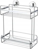 Półki łazienkowe - Sepio Półka łazienkowa wisząca srebrna metalowa druciana wytrzymała duża loft - miniaturka - grafika 1