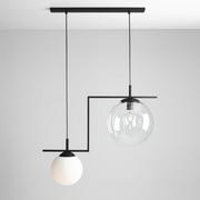 Lampy sufitowe - ADX Wisząca LAMPA loft 1038H1 ADX dekoracyjna OPRAWA szklane kule ZWIS industrialny czarny przezroczysty biały 1038H1 - miniaturka - grafika 1