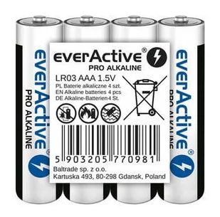 EverActive 4 x baterie alkaliczne Pro LR03 AAA taca LR03PRO4T - Baterie i akcesoria - miniaturka - grafika 2