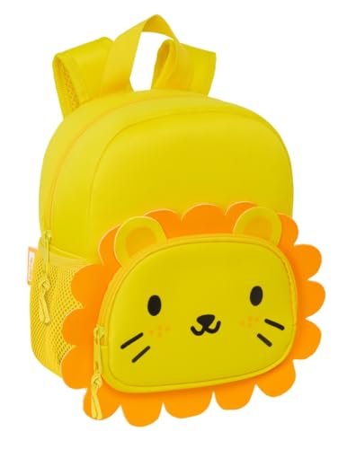 Safta LEON plecak neoprenowy, plecak dziecięcy, idealny dla dzieci w różnym wieku, wygodny i wszechstronny, 20 x 9 x 25 cm, Żółty, M, Casual