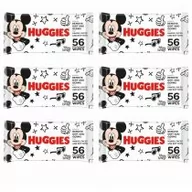 Chusteczki nawilżane - Huggies Chusteczki nawilżane Baby Wipes Mickey Mouse zestaw 6 x 56 szt. - miniaturka - grafika 1