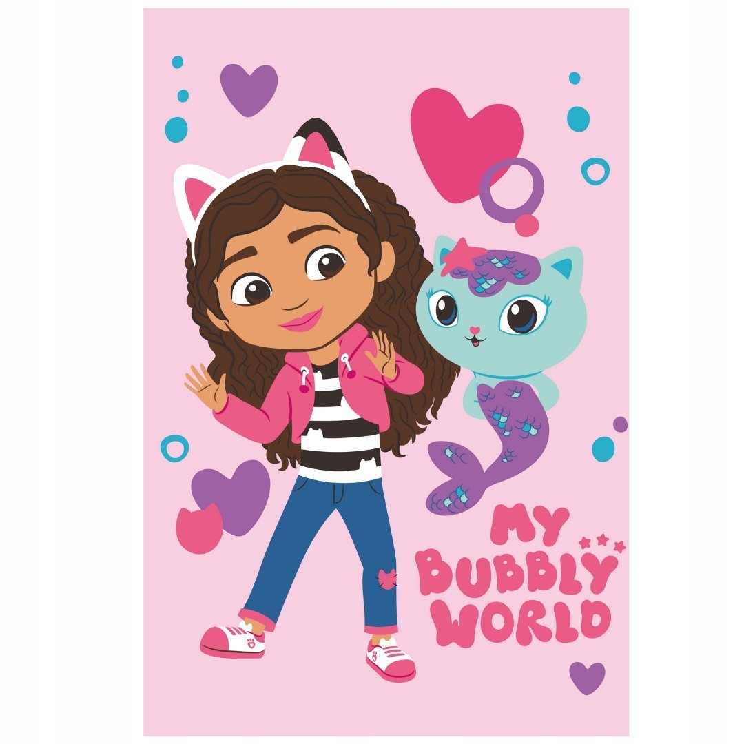 Koc Polarowy Koci Domek Gabi 100x150 cm Miękki Ciepły Dla Dziecka