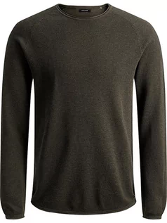 Swetry męskie - Jack & Jones Sweter "Hill" w kolorze oliwkowym - grafika 1