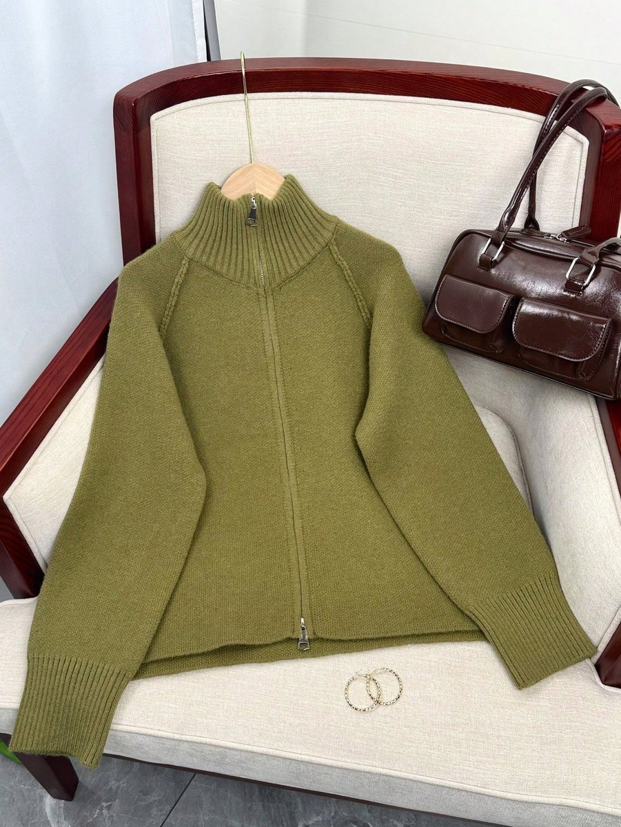 SHEIN SWETER DAMSKI ZAMEK GOLF KLASYCZNY ZIELONY S 1MA
