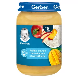 Gerber - Jabłka. mango i brzoskwinie z twarożkiem po 6 miesiącu - Dania dla dzieci - miniaturka - grafika 1
