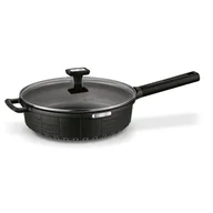 Patelnie - Marmurowa Patelnia Głęboka Z Pokrywką Non Stik Duża Patelnia Indukcja Gaz 28 Cm Starke Pro - miniaturka - grafika 1