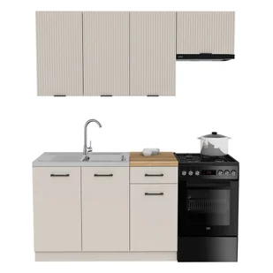 Zestaw Mebli Kuchennych Presto 170 Cm Płyta Laminowana Kaszmir /Lamela Kaszmir - Meble kuchenne - miniaturka - grafika 1