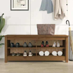 Lumarko Szafka na buty, miodowy brąz, 110x38x45,5 cm, drewno sosnowe - Szafki na buty - miniaturka - grafika 6