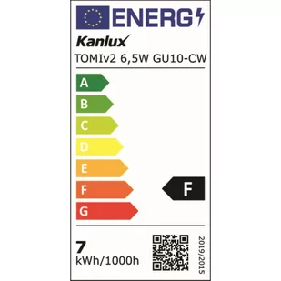 Żarówka led GU10 6,5W CW TOMIv2 230VAC 530lm, 6500K - Żarówki LED - miniaturka - grafika 3