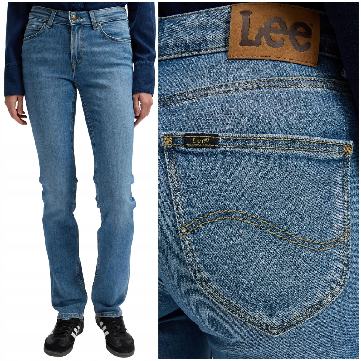 Lee Marion Straight Cyber Blue proste damskie spodnie jeansowe W26 L31
