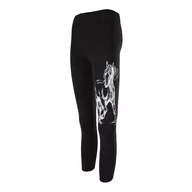 Legginsy - Dziewczęce legginsy, czarne z nadrukiem (czarny koń), Tup Tup - miniaturka - grafika 1
