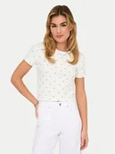 Koszulki i topy damskie - ONLY T-Shirt Fenja 15347986 Biały Slim Fit - miniaturka - grafika 1