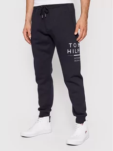 Tommy Hilfiger Spodnie dresowe Wrap Around Graphic MW0MW20120 Granatowy Regular Fit - Spodnie sportowe męskie - miniaturka - grafika 1