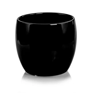 Ceramiczna Osłonka Na Doniczkę Kula Czarna 15Cm - Donice - miniaturka - grafika 1