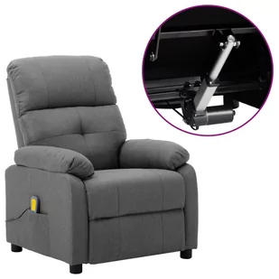 vidaXL Lumarko Elektryczny fotel masujący, rozkładany, jasnoszary, tkanina! 3073812 - Fotele - miniaturka - grafika 1