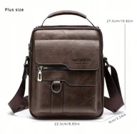 Torby męskie - TORBA MĘSKA NA RAMIĘ SKÓRZANA LISTONOSZKA CIEMNY BRĄZ TOREBKA - miniaturka - grafika 1