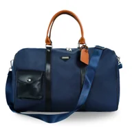Akcesoria podróżnicze - Torba podróżna weekendowa nylonowa Solier FB49 Barrley granatowa - miniaturka - grafika 1