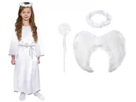 Stroje karnawałowe - ZESTAW SUKIENKA ANIOŁEK BIAŁY 146-158 - miniaturka - grafika 1