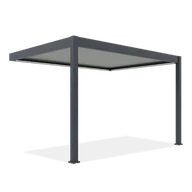 Kratki i pergole - Automatyczna pergola przyścienna z oświetleniem ELEGANCE WALL AUTOMATIC 3x4 Anthracite/Light Grey - Gutroof - miniaturka - grafika 1