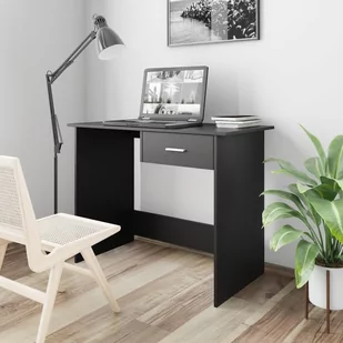 vidaXL vidaXL Biurko, czarne, 100x50x76 cm, płyta wiórowa - Biurka - miniaturka - grafika 1