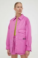 Kurtki damskie - Lovechild kurtka damska kolor różowy przejściowa oversize - miniaturka - grafika 1