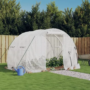 vidaXL Szklarnia ze stalową ramą, biała, 6 m², 3x2x2 m - Szklarnie ogrodowe - miniaturka - grafika 1