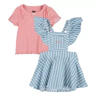 Bluzki dla niemowląt - Levi's Kids Zestaw piżamy dla dziewczynek, Brzoskwinie N Kremowe, 24 Miesiące - miniaturka - grafika 1