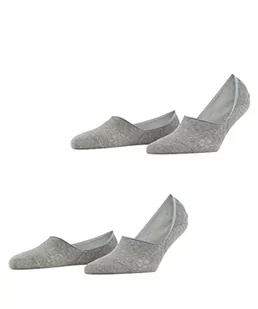 Burlington Kobiety Stopki Everyday 2-Pack W IN Bawełna niewidoczne jednokolorowe 2 Pak, Szary (Light Grey 3400), 37-38 - Skarpetki damskie - miniaturka - grafika 1