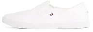 Koszulki i topy damskie - TOMMY HILFIGER Damskie płócienne sznurowane tenisówki Low Top, biały (biały), 3,5 UK, biały, 36 EU - miniaturka - grafika 1