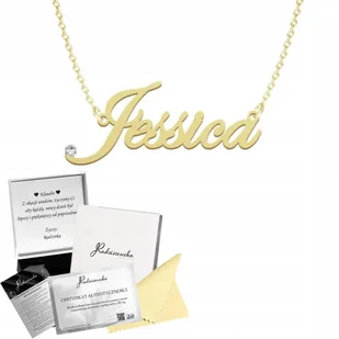 ZŁOTY ŁAŃCUSZEK Z IMIENIEM JESSICA SREBRO 925 PREZENT KOBIETA DEDYKACJA - Łańcuszki - miniaturka - grafika 1