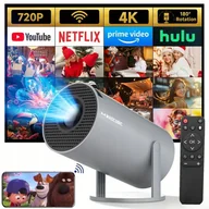 Projektory - HY300 2025 PROJEKTOR RZUTNIK ANDROID SMART TV WIFI FULL HD SZARY USZKODZONY - miniaturka - grafika 1