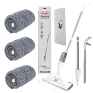 Miotły, szufle, mopy - Mop ze spryskiwaczem płaski 3 wkłady z mikrofibry długi do sprzątania - miniaturka - grafika 1