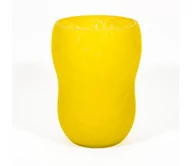 Wazony i flakony - Szklany wazon 17 cm żółty - miniaturka - grafika 1