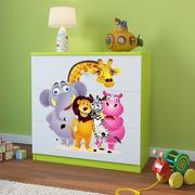 Komody dla dzieci - KocotKids Komoda do pokoju dziecięcego, babydreams, zoo, 81 cm, zielona - miniaturka - grafika 1