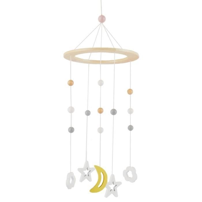Bieco Baby Mobile Ø ok. 15 cm Edycja Kosmos drewniany Mobil dla niemowlaka dziewczynka mobil dla niemowlaka chłopiec Zabawki do łóżeczka niemowlęc..