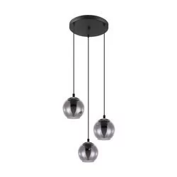 Eglo Ariscani 98653 lampa wisząca zwis oprawa 3x40W E27 czarna dymiona - Lampy sufitowe - miniaturka - grafika 1