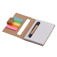 Notesy i bloczki - Notes 80x110/100k gładki Mini z długopisem, beżowy - miniaturka - grafika 1