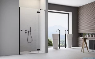 Radaway Essenza Black Dwj drzwi wnękowe 80cm prawe szkło przejrzyste 1385012-54-01R - Ścianki i drzwi prysznicowe - miniaturka - grafika 3