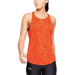 Under Armour SpeedStride damska koszulka z nadrukiem bez rękawów Coral Dust/Peach Plasma/Reflective (642) L - Koszulki i topy damskie - miniaturka - grafika 1