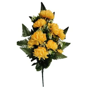 Sztuczny bukiet dekoracyjny Chryzantema, żółty,wysokość 60 cm - Sztuczne kwiaty - miniaturka - grafika 1